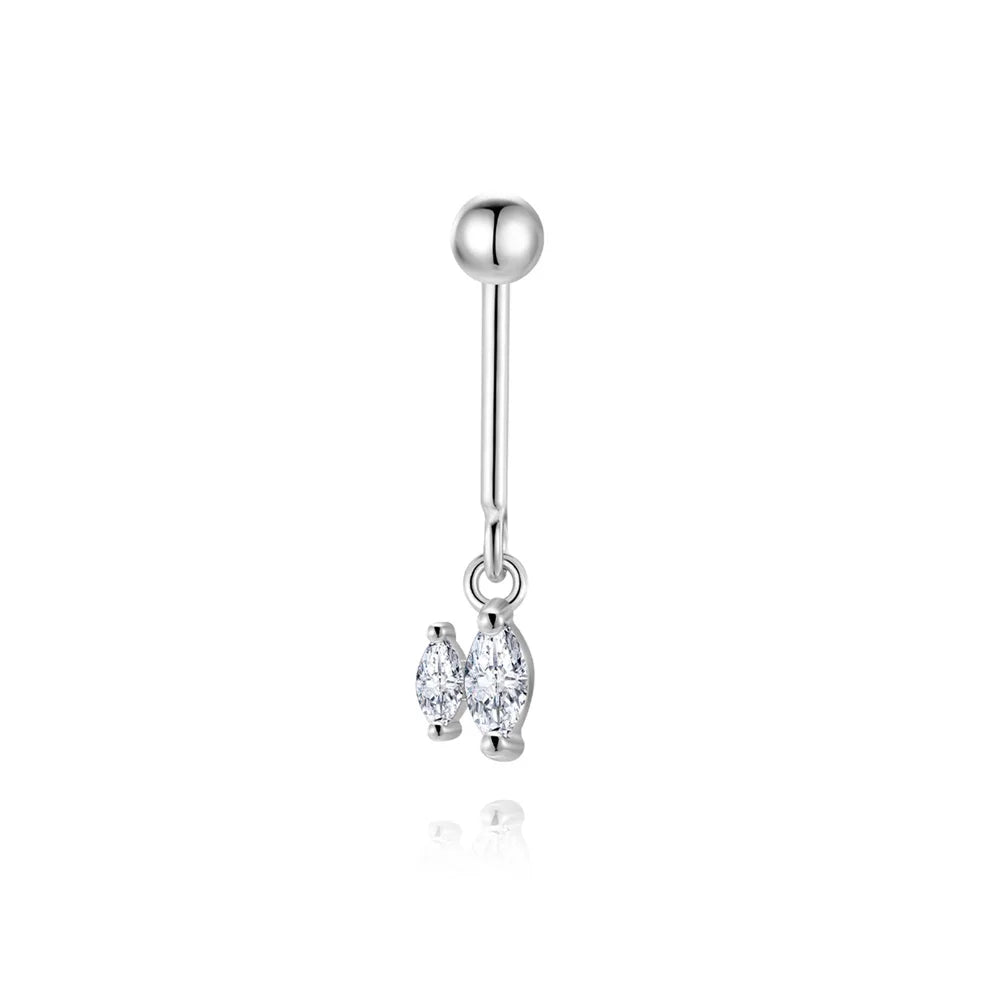 CANNER 1PC Moissanite Spherical Vertical Eight-pointed Star Piercing Earrings 925 Sterling Silver Jewelry Valentine's Day Gift