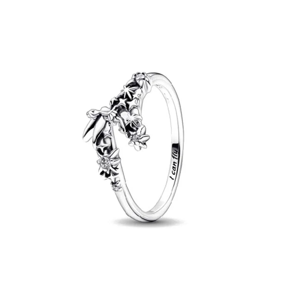 Hot Sale 925 Sterling Silver Red Pink Blue Green Heart Stone Snowflake Daisy Ring Trinkets Rings Wedding Fashion  Jewelry Women
