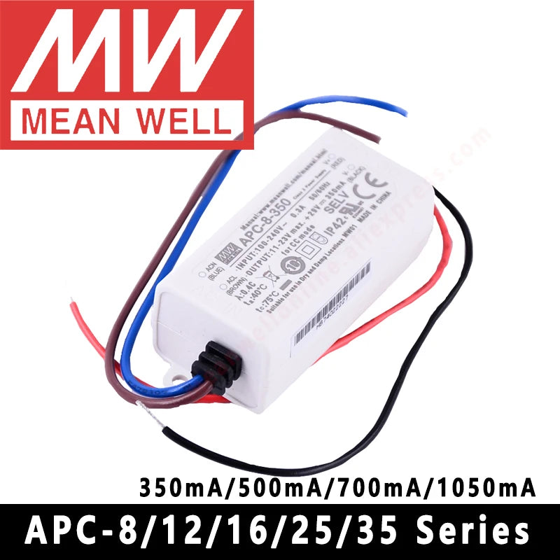 Mean Well APC-8/12/16/25/35-250/350/500/700/1050mA Meanwell Indoor LED lighting SMPS LED Constant Current Switching Power Supply