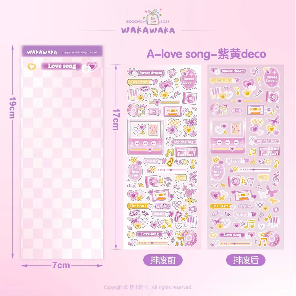 SCRAPBOOK Music Decorative STICKER Korean DIY Phone Luggage Motorcycle Laptop Flakes Idol Card Deco Sticker