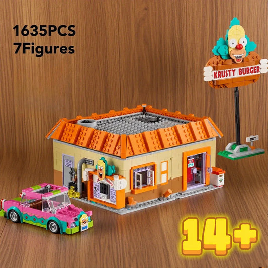 New 1635Pcs Compatible 10352 DIY Krusty Burger Building Block MOC Toys Loved By Adults Children Christmas Birthday Gifts
