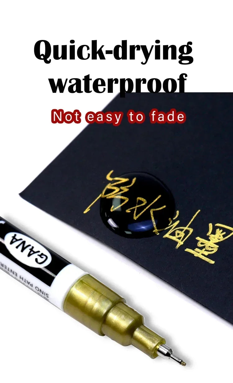 4pcs Oil Based White Black Permanent Paint Markers Pens 0.7mm Extra Fine Waterproof, for Rock Painting, Wood, Metal, Canvas