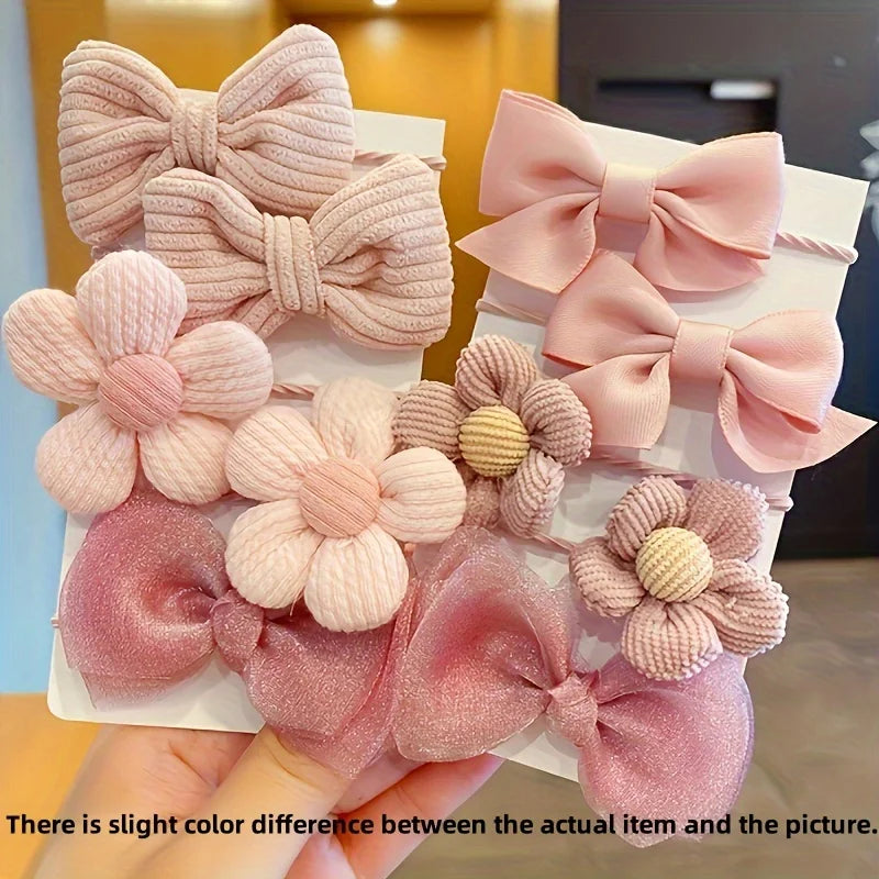 10 adorable and sweet-style bow flower designs, with strong elasticity, non-damaging to hair, suitable for ponytails