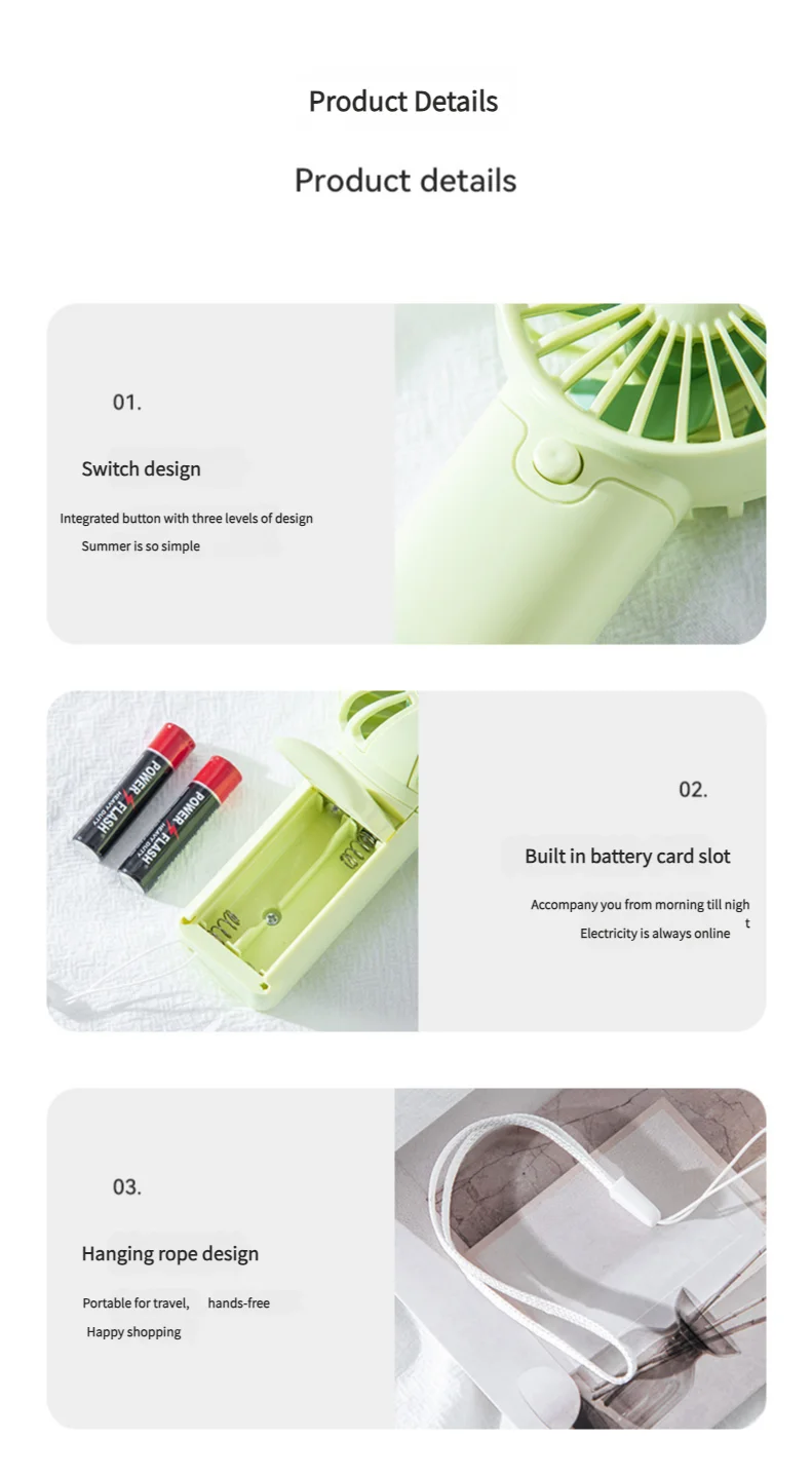 MEET SUN Portable Fan, Creative Compact Pocket Handheld Fan, Lightweight Mini Fan (AAA Batteries Not Included)