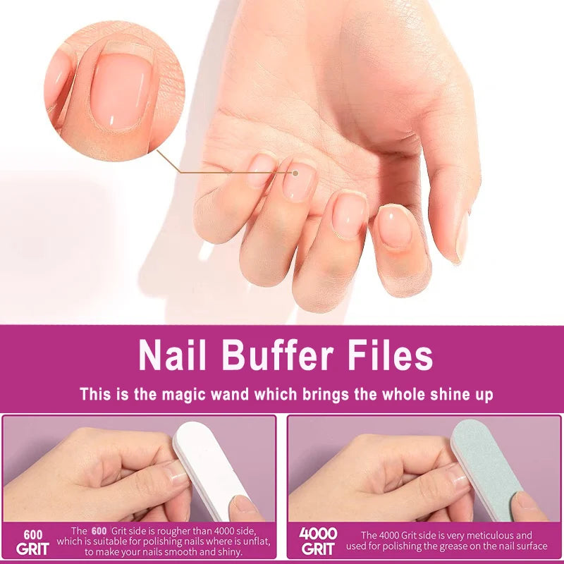 8pcs/Set Nail Manicure Care Tool Kit Nail Buffer Professional Nail Files Brush Manicure Pedicure UV Gel Nails Polish Art Tools
