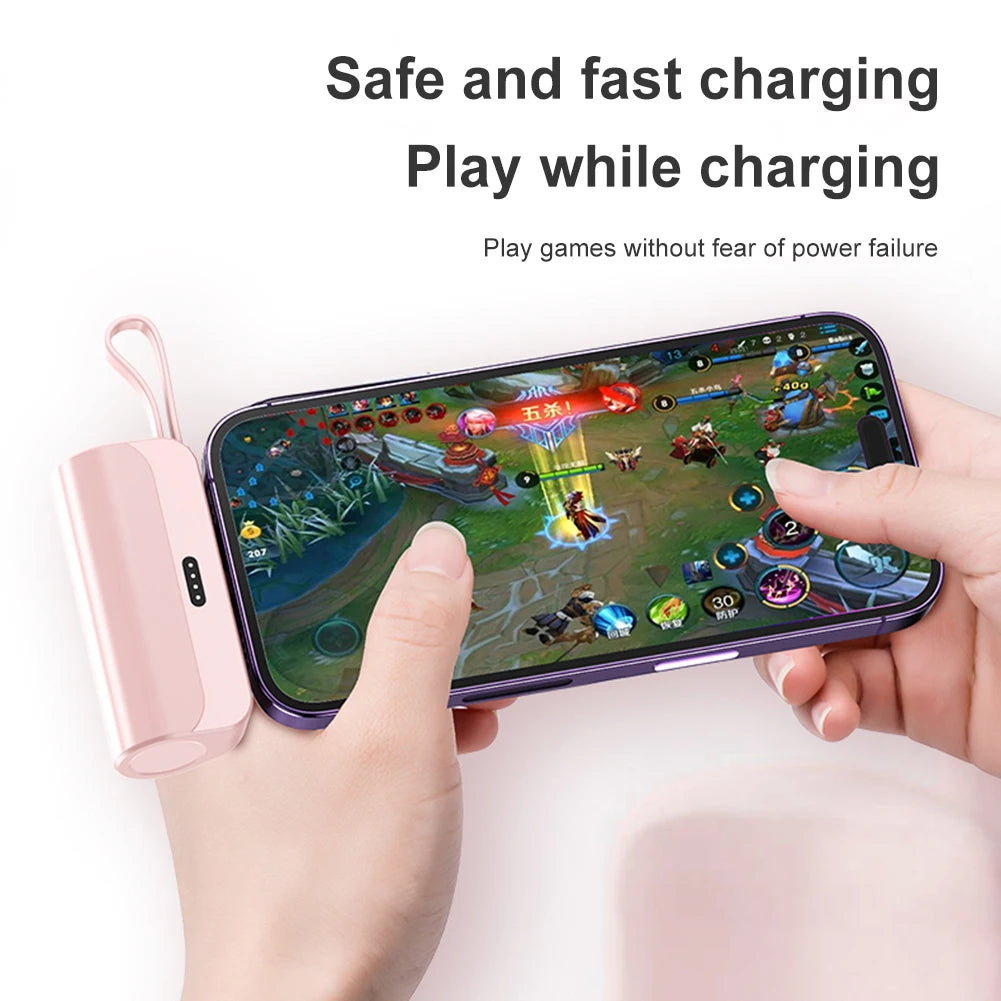 Wireless Power Bank 5000mAh Large Capacity External Battery Pack Portable Charger Plug and Play Convenient for Home Travel