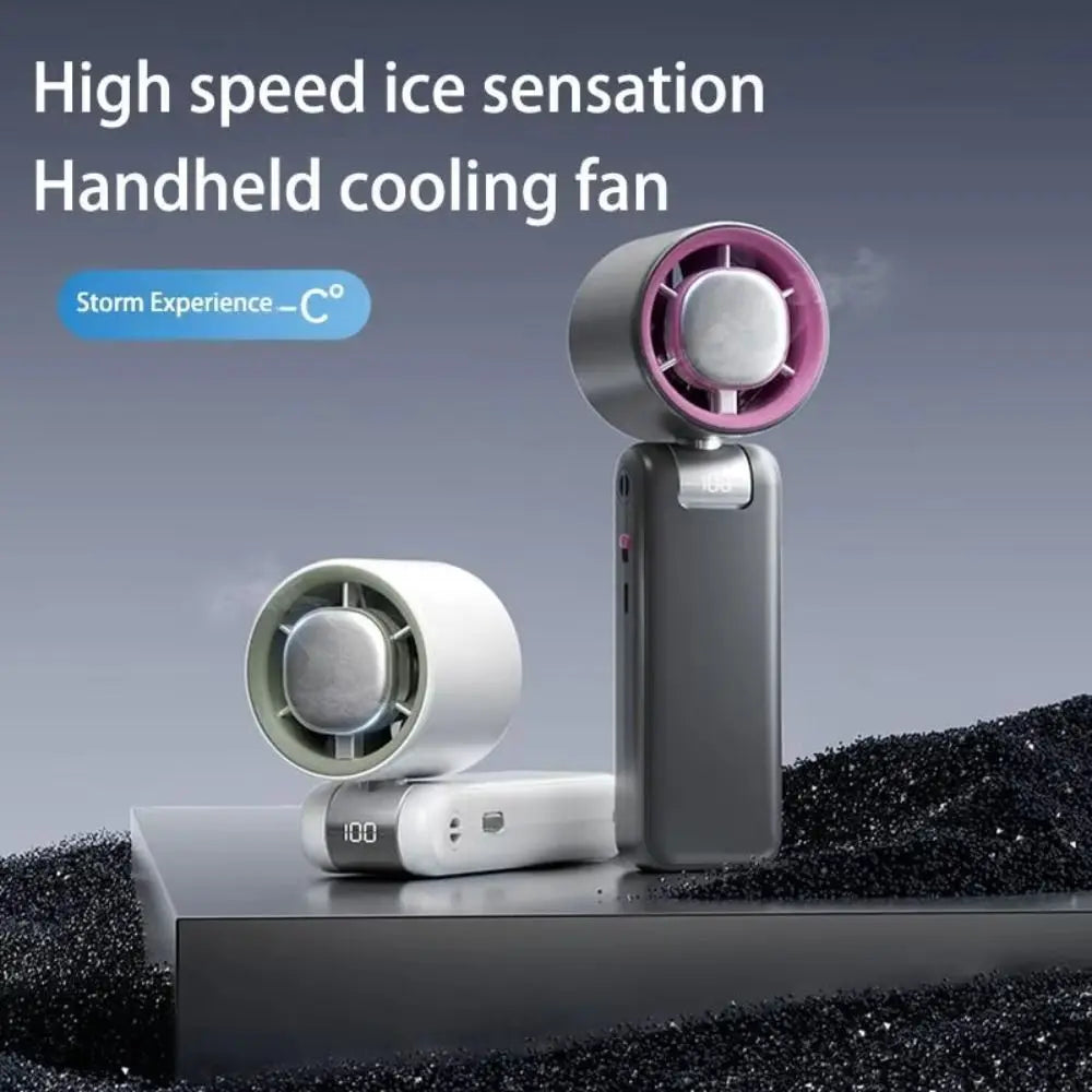Travel Portable Small USB Charging Fan LED Digital Display Stand Turbo Fan Convenient Compact Mini Hand Fan Lash Supplies