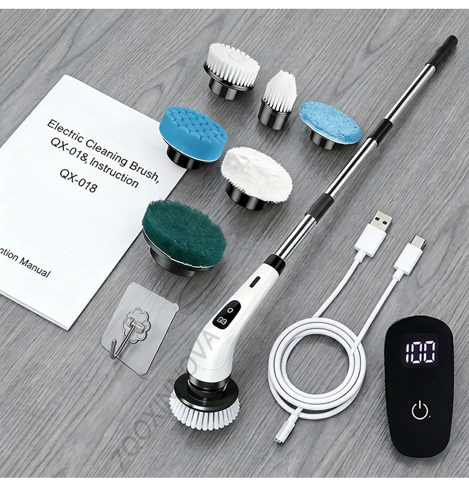 Cordless Household Spin Scrubber Kitchen Gadgets Hair Brushes Bathroom Broom Toilet  Multipurpose Cleaning Brush  Electric Mops