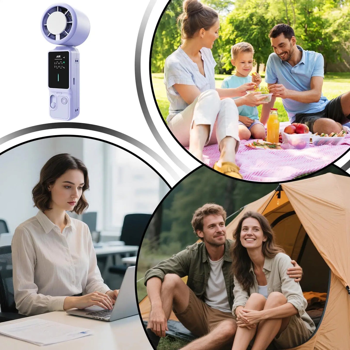 Portable Fan Adjustable 100 Speeds Foldable Lightweight Rechargeable Small Handheld Fan For Men Women Kids Adults Backpacking