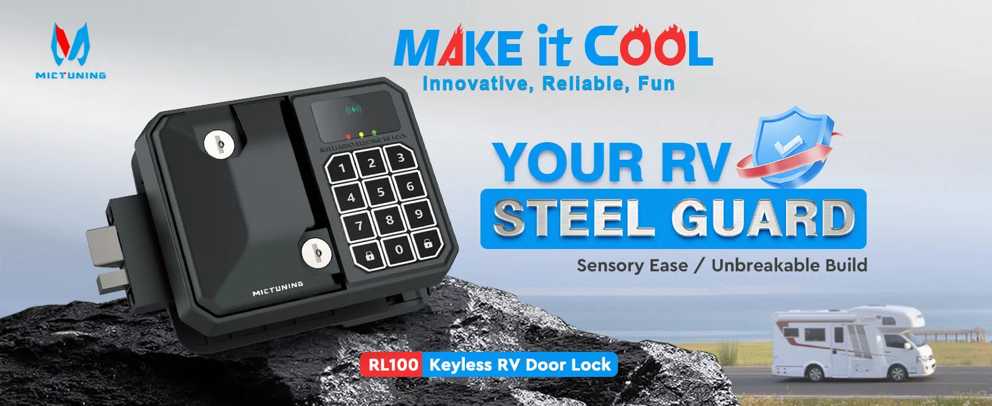 MICTUNING Keyless RV Door Lock,Multiple Unlocking Methods,Remote Key Range Up to 50FT, Heavy Duty Steel Waterproof For Campers