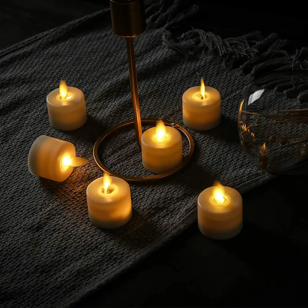 1Pcs LED Candle Light Remote Battery Operated Electric Decorative Candles Flickering Moving Wick Christmas Swing Candle Lamps