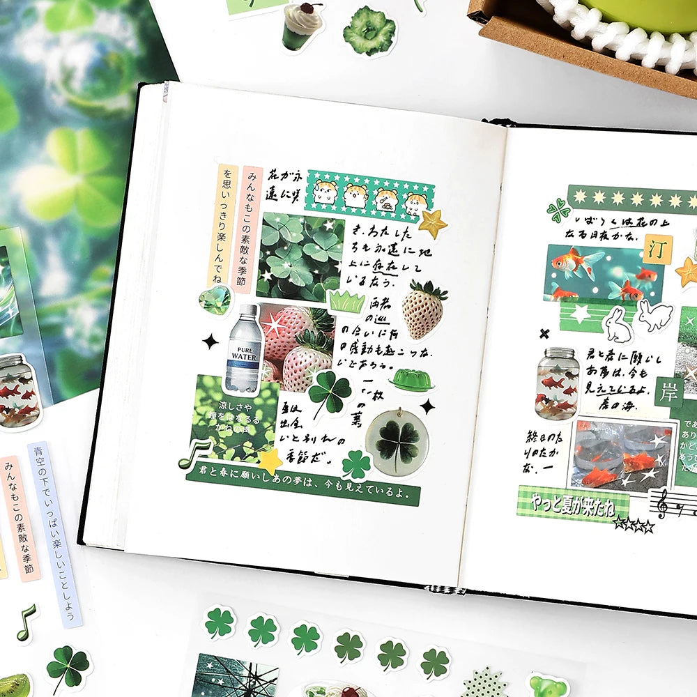 2sheets Kawaii Japanese Childhood Memories Die cut Adhesive Sticker Junk Journal Collage Decoration Scrapbook Diary Cute Sticker