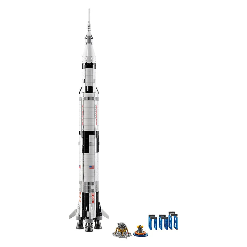 In Stock Apollo Saturn V 100Cm Space Rocket Building Blocks Bricks Moc 21309 Display Kids Adults Toys Christmas Birthday Gifts