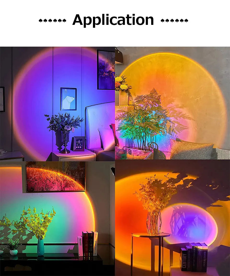 Tuya Smart Sunset Lamp Night Light Sunset Projector Smart Life APP Remote Led Lights Room Decoration Photography Birthday Gift