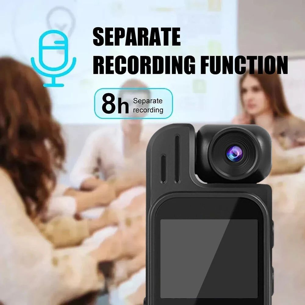 Mini Body Camera 1080P HD Sports CameraRotatable Night Vision Digital Video Recorder 1.3inch Bodycam Police Camera