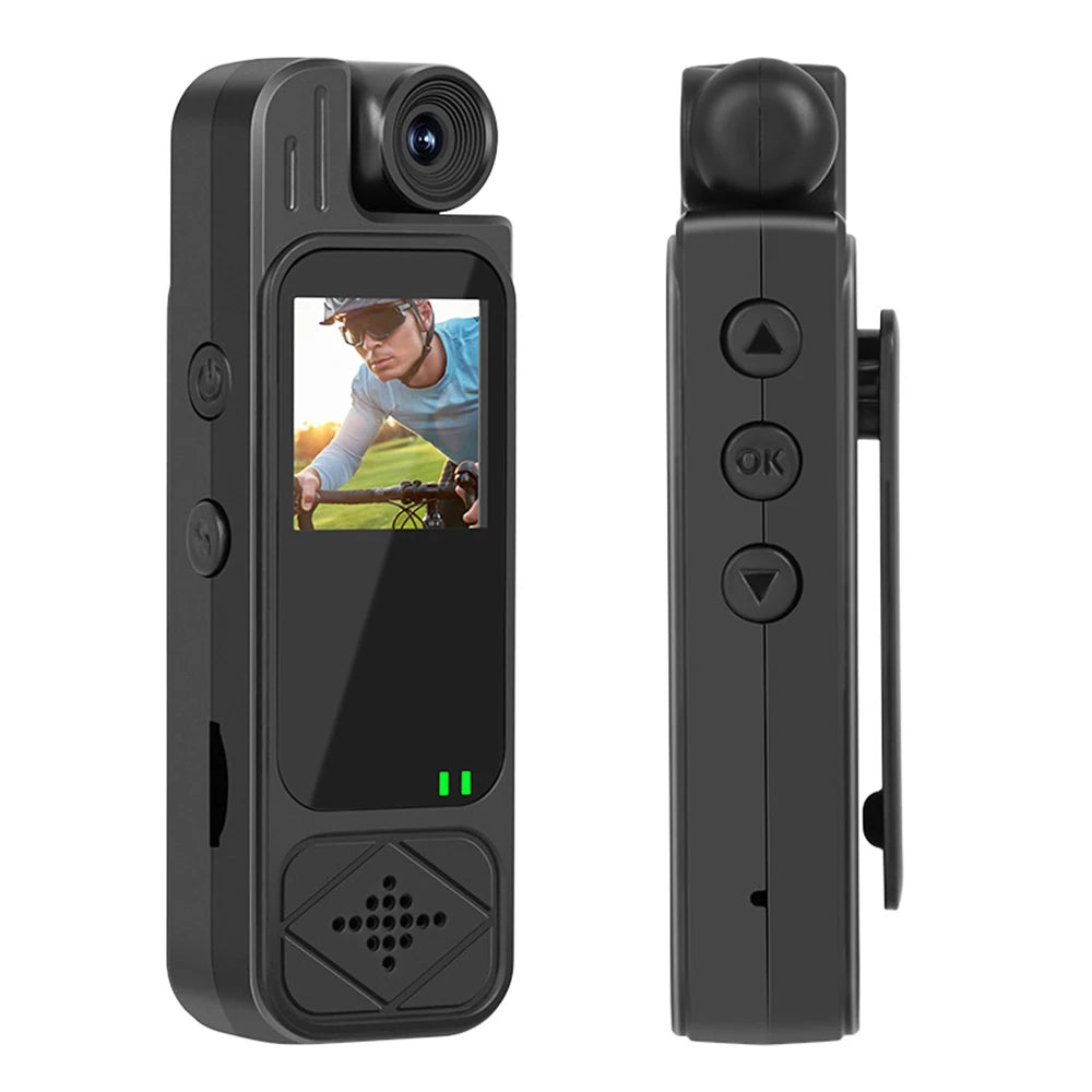 Mini Body Camera 1080P HD Sports CameraRotatable Night Vision Digital Video Recorder 1.3inch Bodycam Police Camera