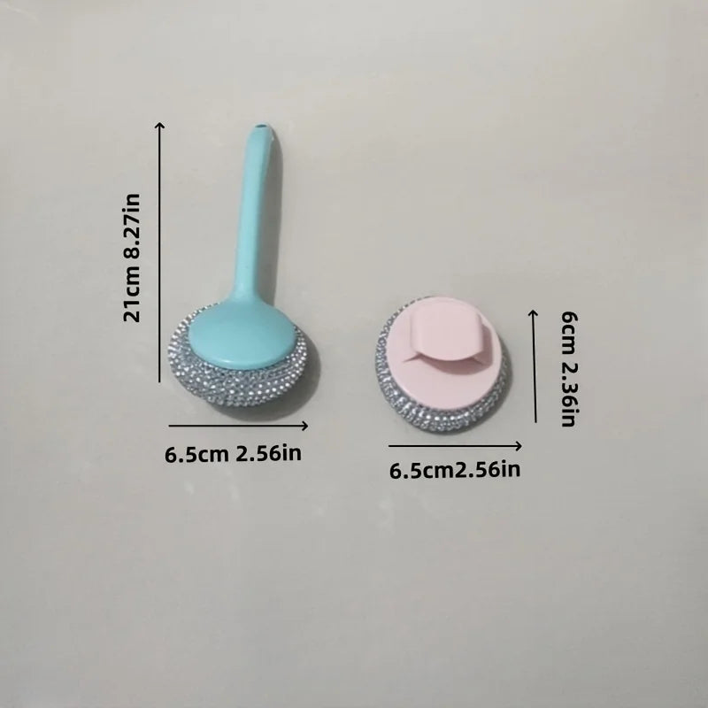 10 Pcs Nano Cleaning Sponge with Removable Handle,Includes Long and Short Handles Scratch Free Dishwasher,For Pots and Plates ﻿