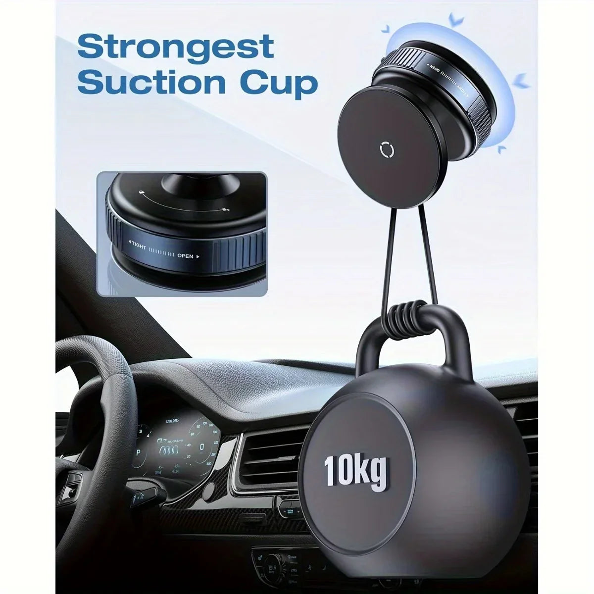 utton Exhaust Vacuum Magnetic car Phone Holder - Portable, Easy to Use Strong Suction Foldable & Stretchable Dual-Sided Adhesion