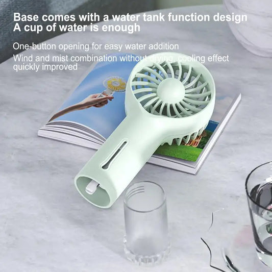 Fan With Mist Handheld Personal Mister Fan 3 Speeds Cooler For Travel Outdoor Electric Cooling Device For Kids Women