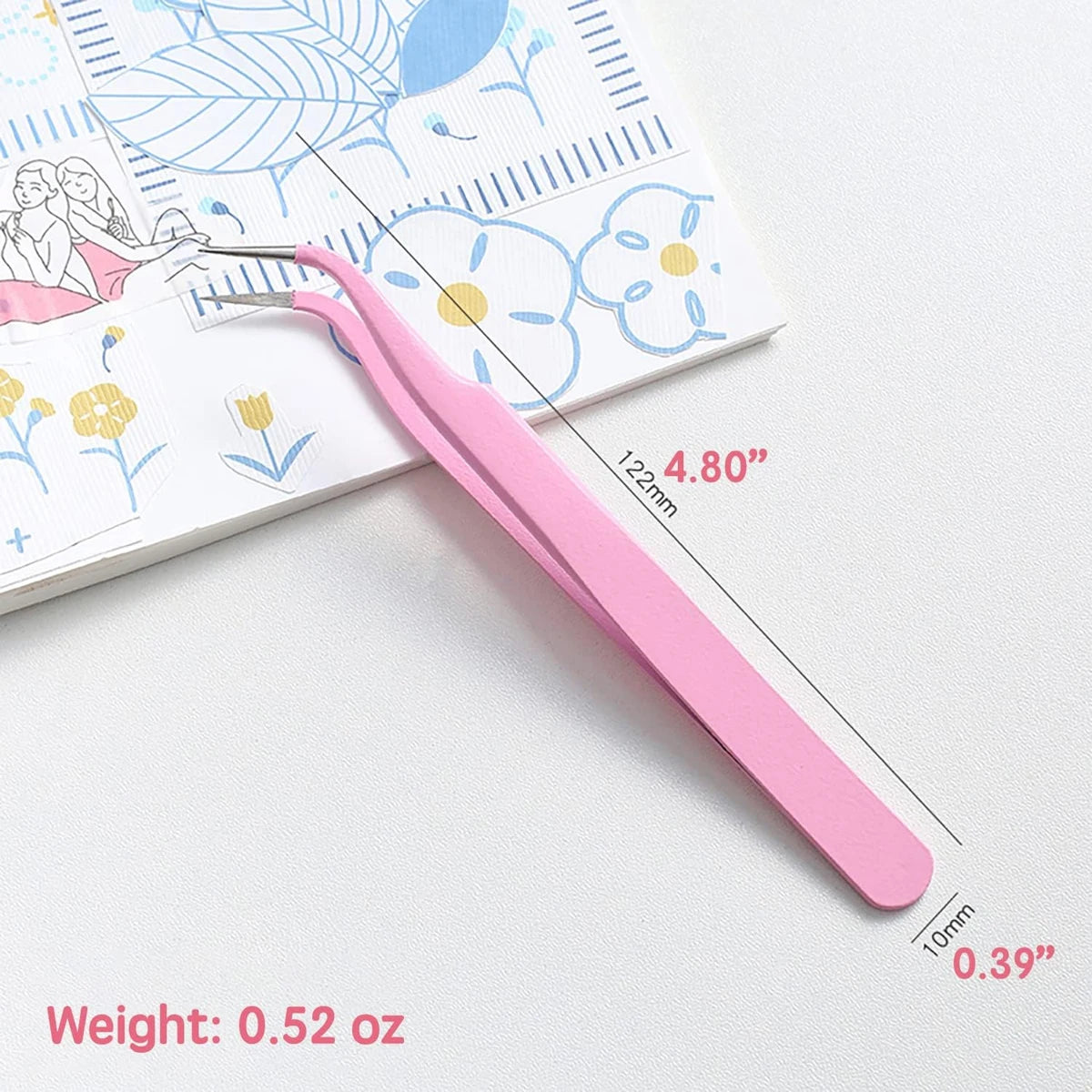 1/2pcs Pink Eyelash Curler Beautician Eyelash Extension Tool Craft Specific Precision Eyelashes Sticker Tweezers Gift
