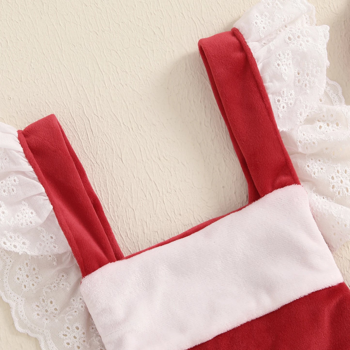 Adorable Christmas-themed Baby Girl Romper with Headpiece - Triangular Design Infant Clothing Set