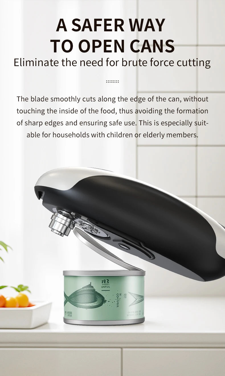 Compact Automatic Electric Can Opener One Touch Portable Kitchen Tool for Jar & Bottle Easy Storage Can Opener Rechargeable