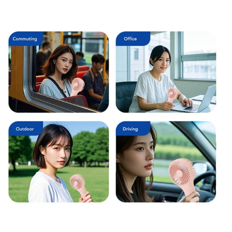 Portable Handheld Fan 3 Speeds High Power Quiet Turbofan Battery Operated Mini Travel Fan For Beach Camping Outdoor