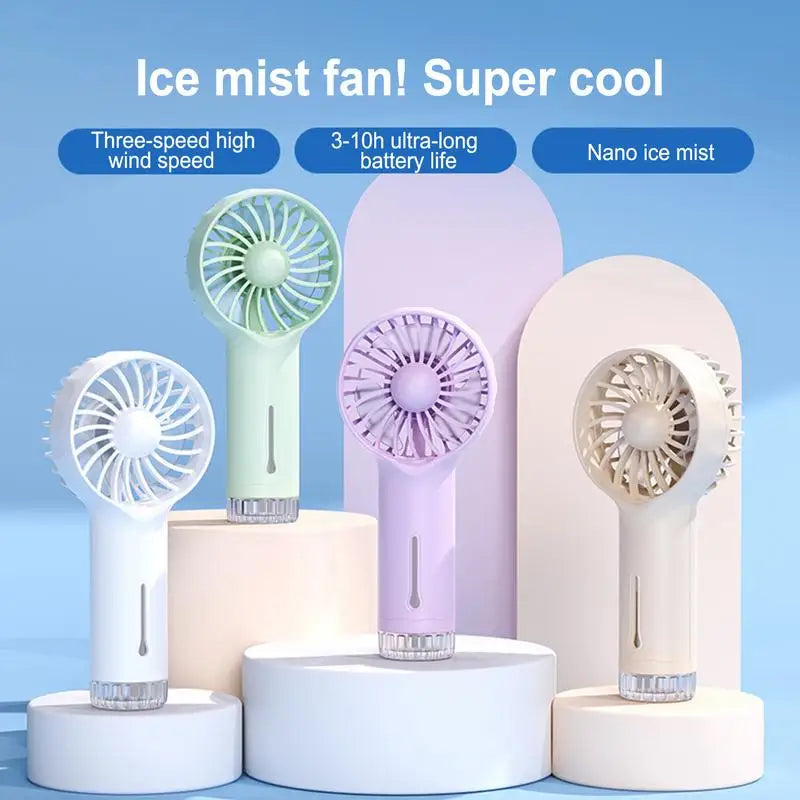 Fan With Mist Handheld Personal Mister Fan 3 Speeds Cooler For Travel Outdoor Electric Cooling Device For Kids Women