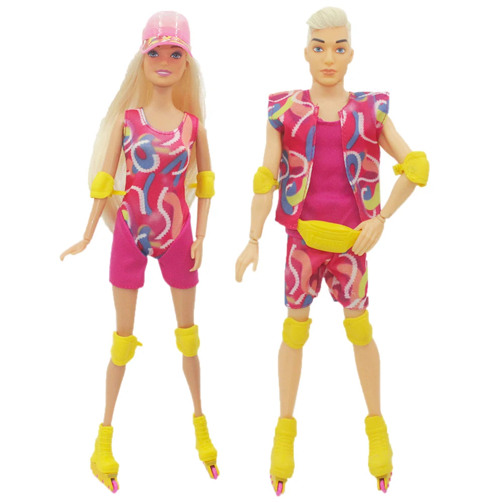 NK 2 Set 30CM Doll Mixed Male Girl Doll Clothes Fashion Doll Dress 11.5 inch Doll Clothes For 1/6 Dolls Accessories Gift Toy J J