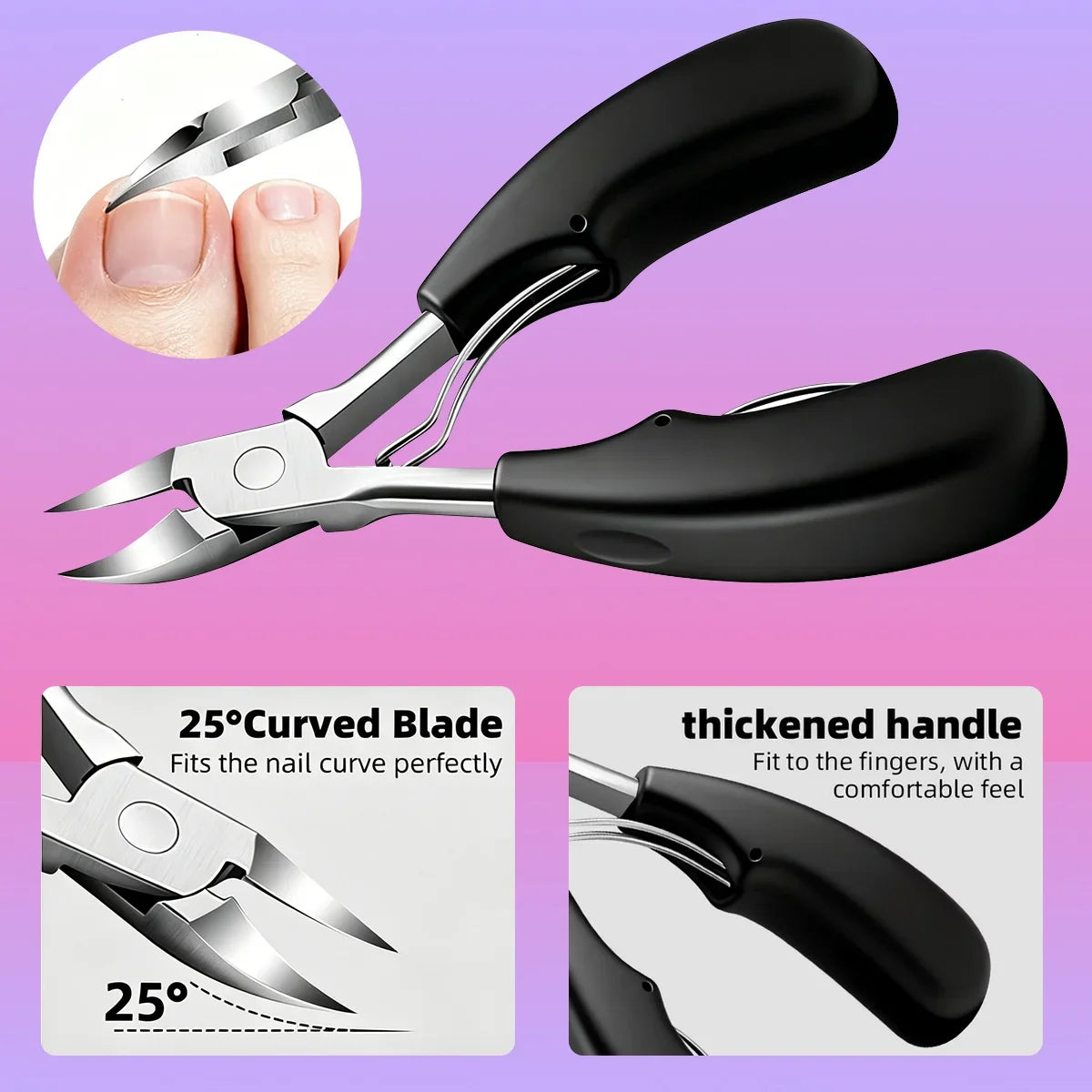 6pcs Manicure Pedicure Tool Set Labor-Saving Nail Tools for Thick Hard Nails And Easy Operation for Seniors Great for Daily Home