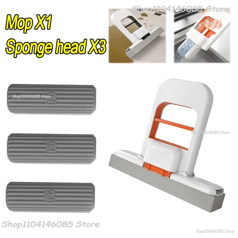 Mini Sponge Mop Hand-free Wash Mops Mini Portable Super Absorbent Mop for Desktop Floor Bathroom Kitchen Glass Car Cleaning