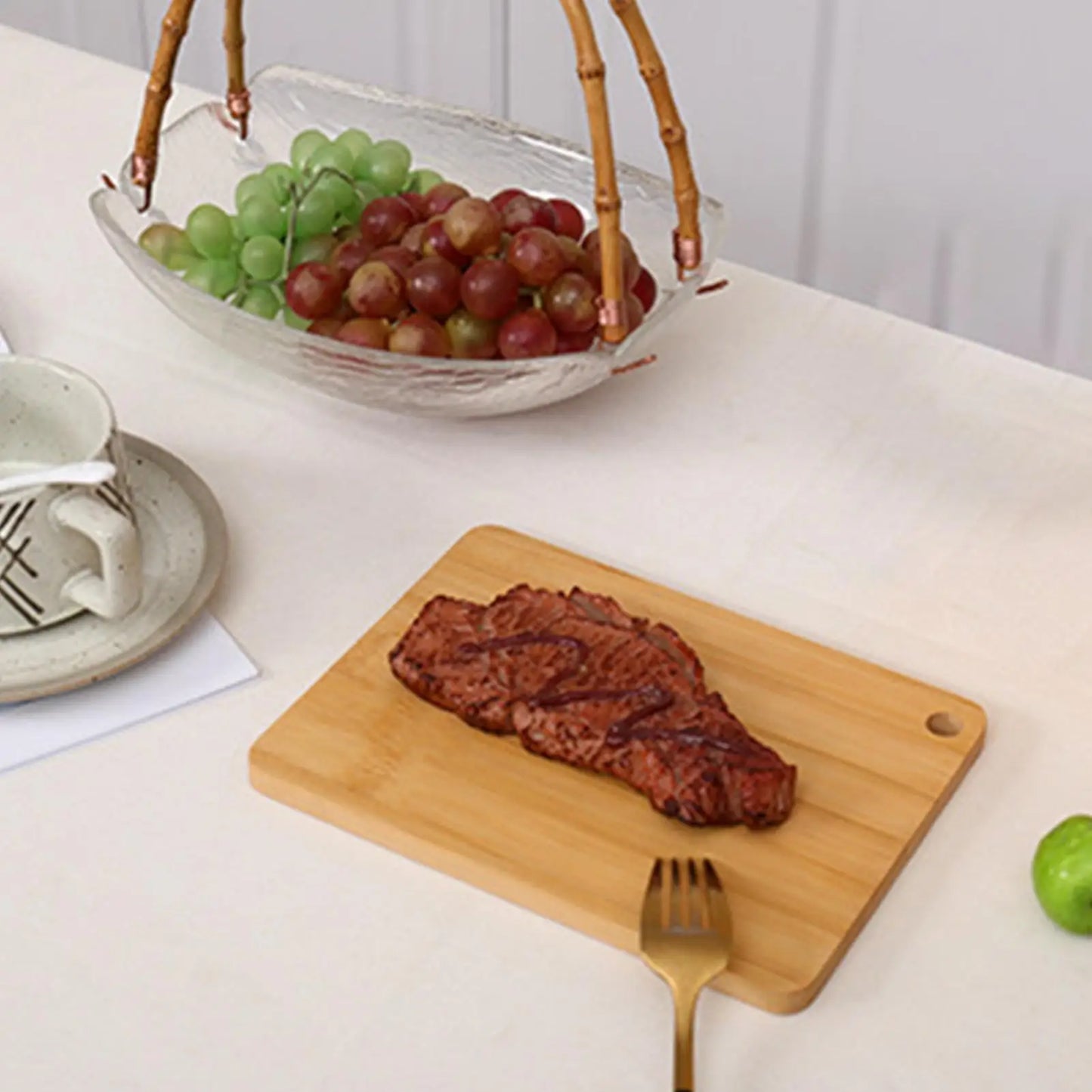 Wooden Cutting Board Bamboo Food Cutting Table Kitchen Serving Board Thickened Chopping Panel for Meat Fruit Vegetables Bread