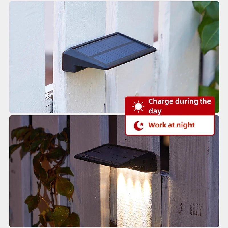 4 LED Outdoor Solar Lamps Garden Waterproof Decorative Lighting Solar Power Lamp Balcony Fence Yard Ambient Sunlight Lights