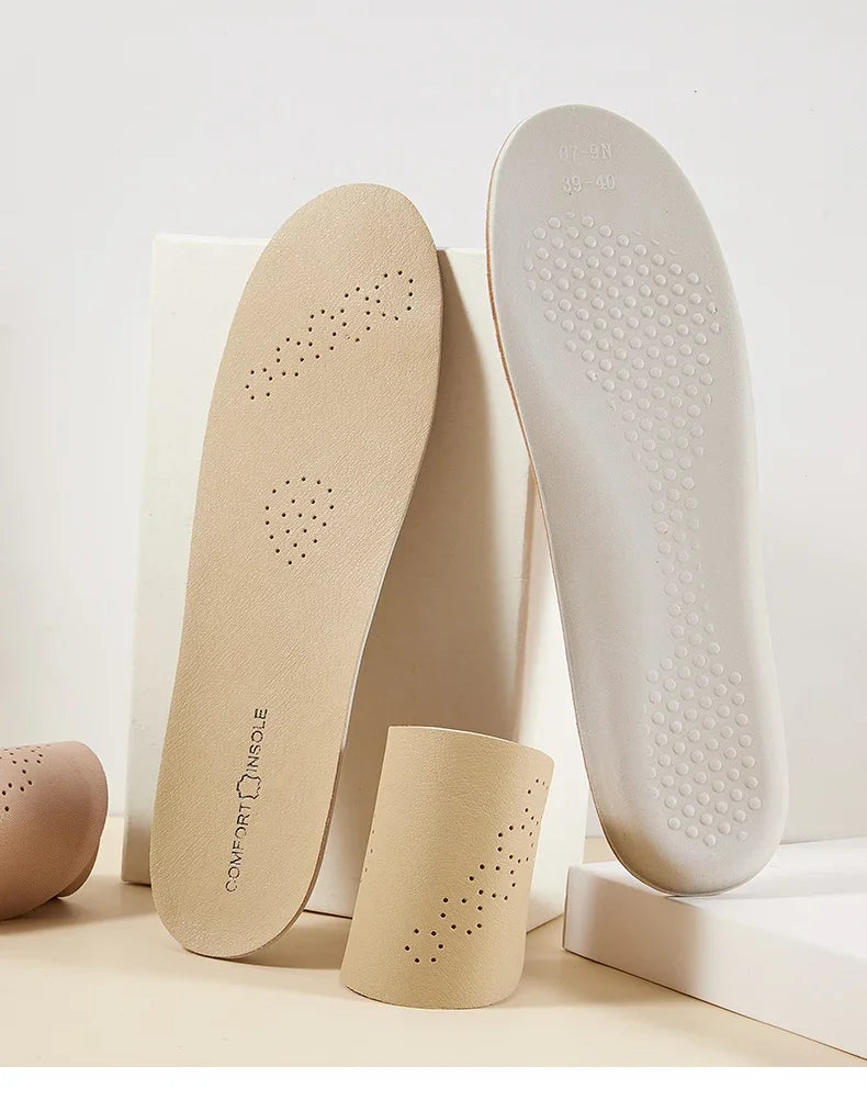 Leather Latex Sports Insole Cowhide Arch Support Shoe Pads Shock Absorbing Plantar Fasciitis Inserts for Shoes