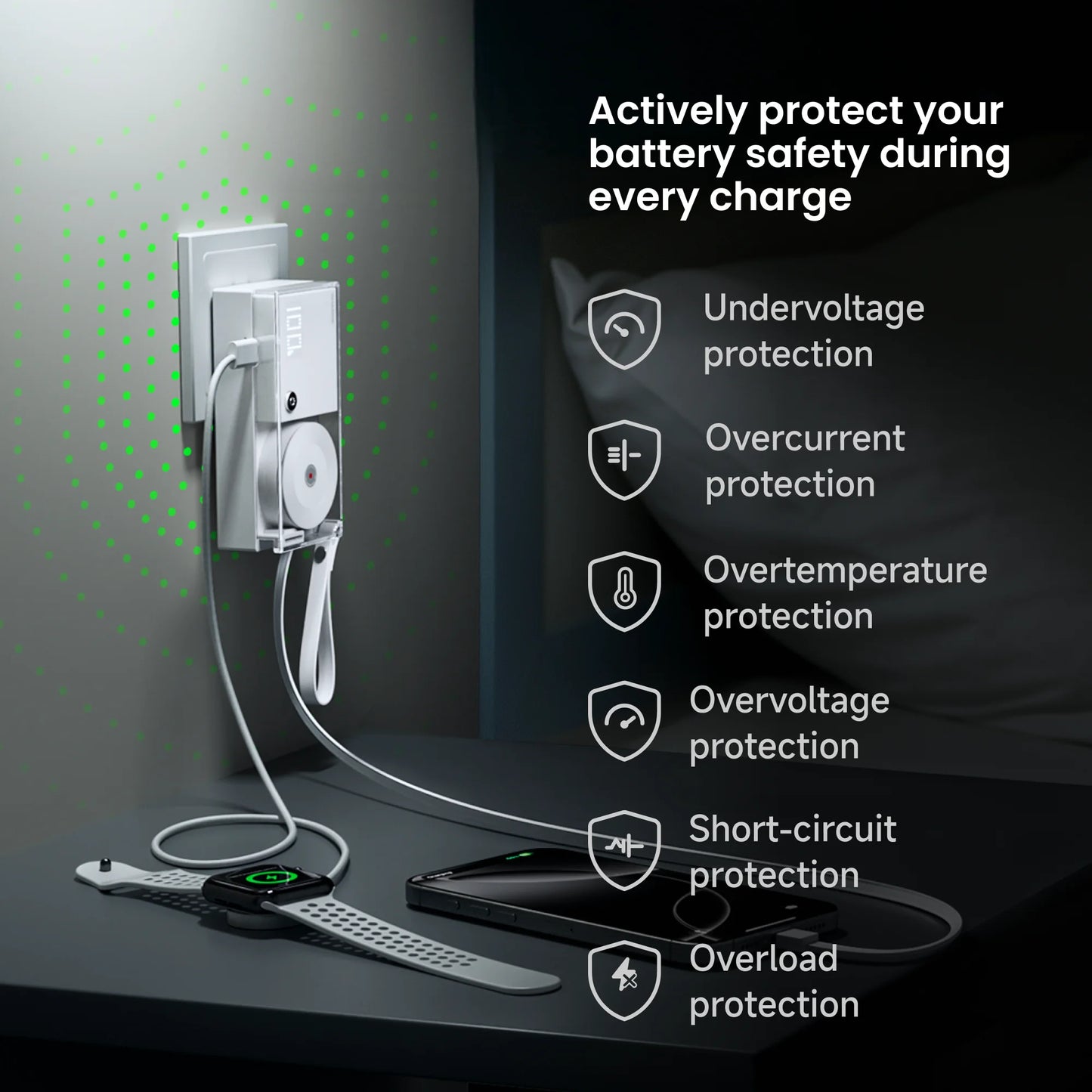 SHARGE 3-in-1 Portable Power Bank 30W USB-C Charger with USB-C Cable 10,000mAh AC Plug Max Battery Pack for iPhone 16/15 Galaxy