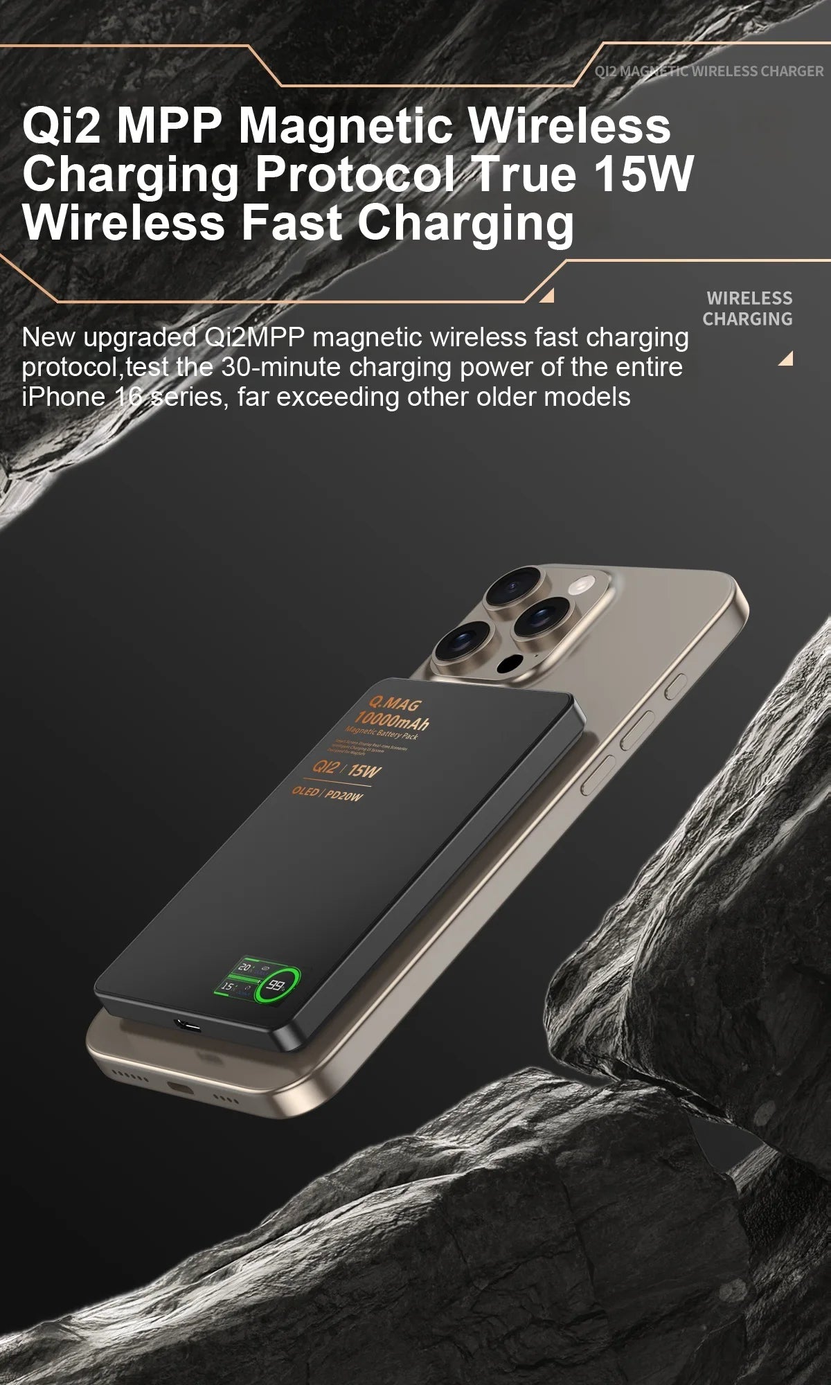 QI 2.1 Magnetic Powerbank Wireless Fast Charing Spare Portable External Battery for iPhone 12-17 Pro Watch Airpods 5000/10000mAh