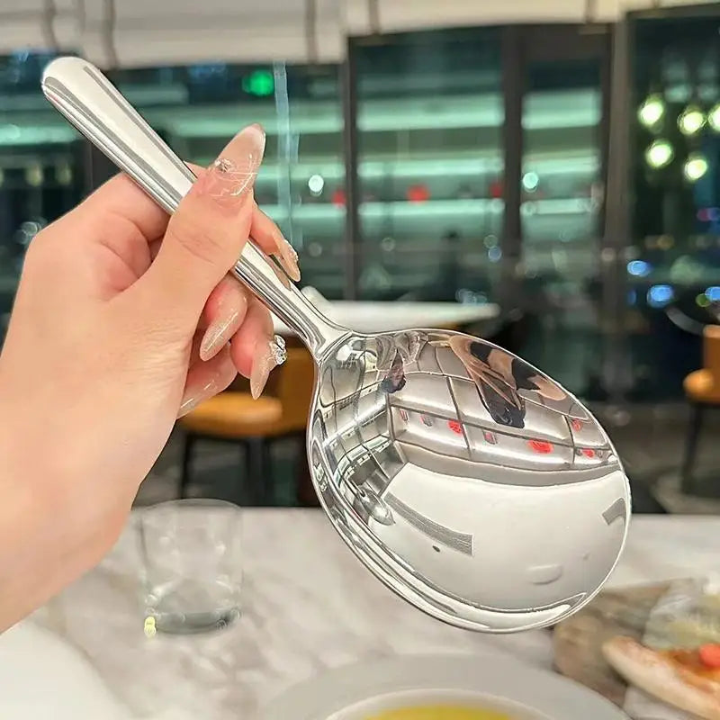 Heavy-Duty Home Kitchen Ladle - Stainless Steel Serving Spoon with Drain Hole,Heat-Resistant Handle -Multipurpose Scoop