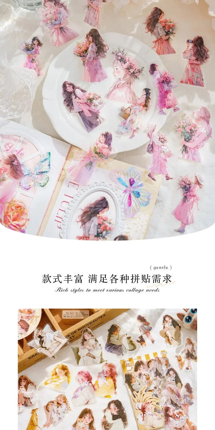 30pcs/pack Cute Cartoon Stickers DIY Scrapbooking Collage Junk Journal Creative Stationery Craft  Stickers