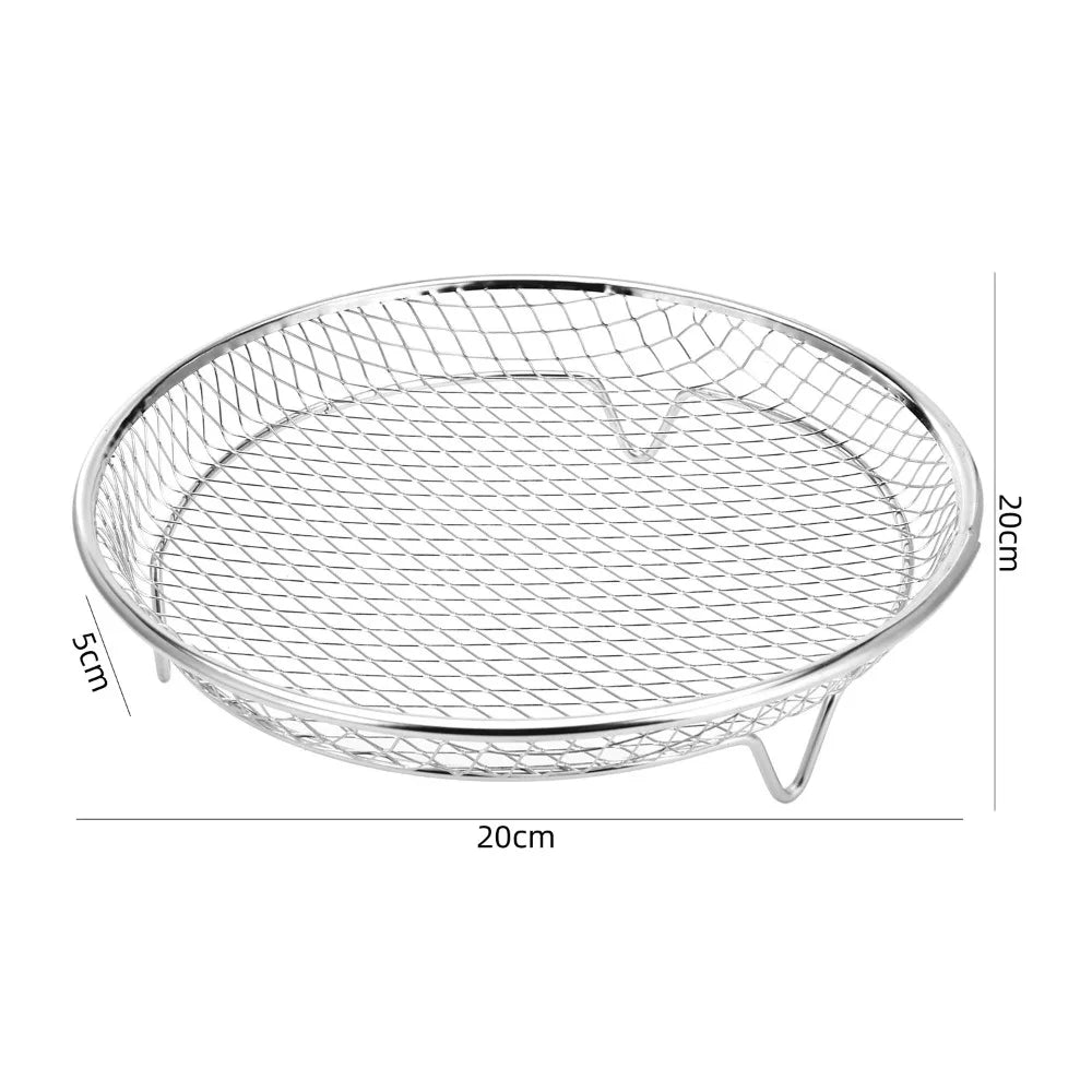 Durable Stackable Air Fryer Rack Non-Stick Stainless Steel Airfryer Tray Grill Basket Kitchen Gadgets