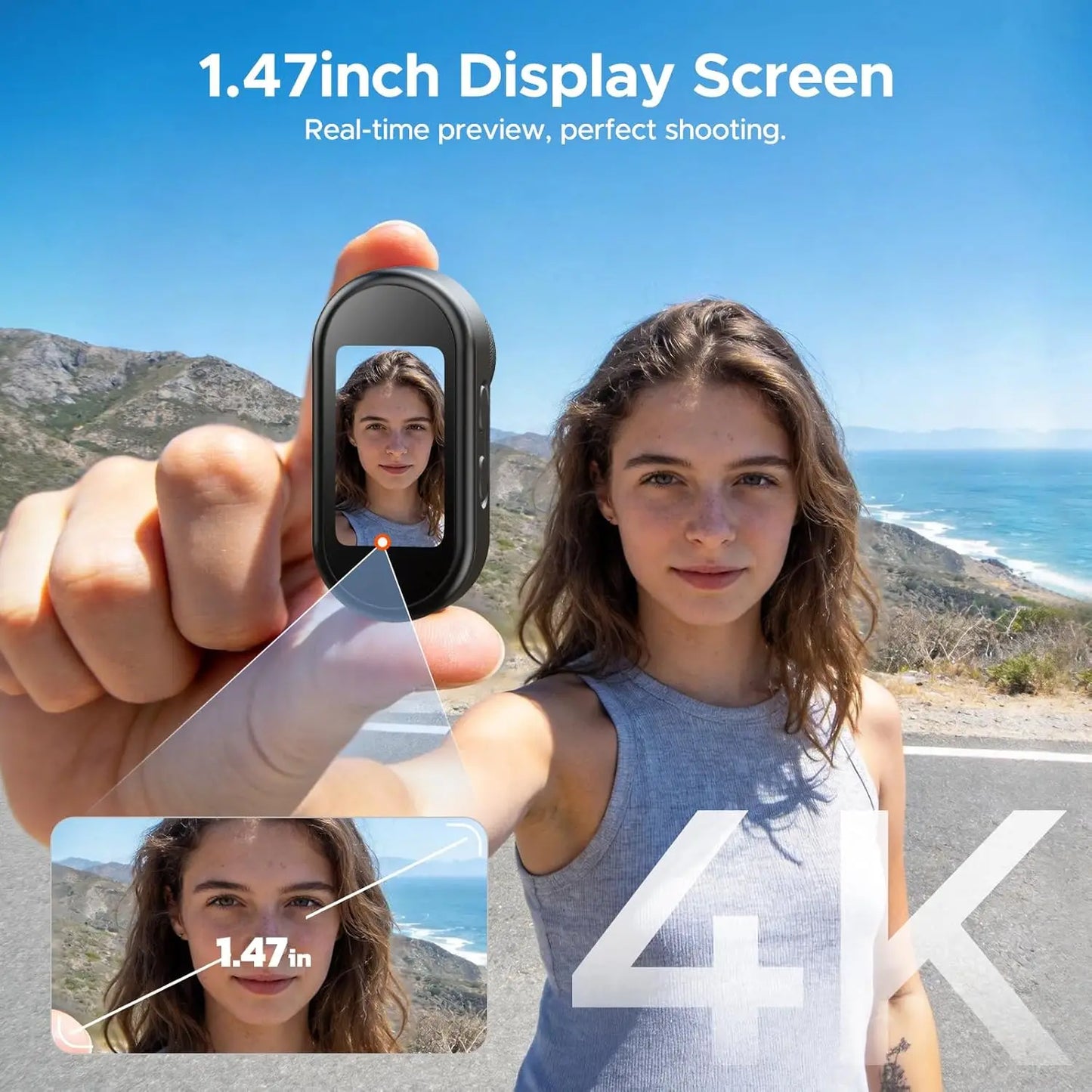 New Sports Camera 4K Body Action Wearable Body Camera Magnetic Thumb Size Action Cam Stabilization Audio/Video Recording Action