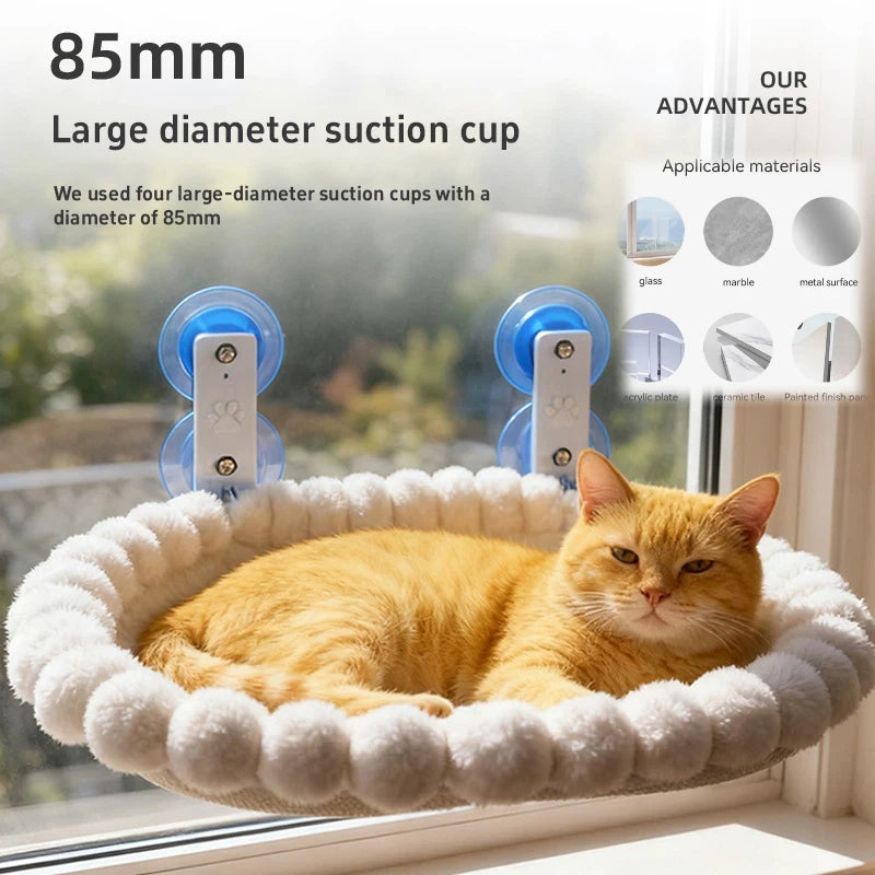 New Winter Cat Hammock Window Habitat Cat Sunbathing Glass Hanging Suction Cup Balcony Pet Nest Foldable Pet Bed Cat Supplies