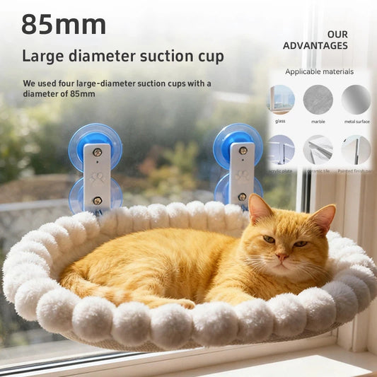 New Winter Cat Hammock Window Habitat Cat Sunbathing Glass Hanging Suction Cup Balcony Pet Nest Foldable Pet Bed Cat Supplies