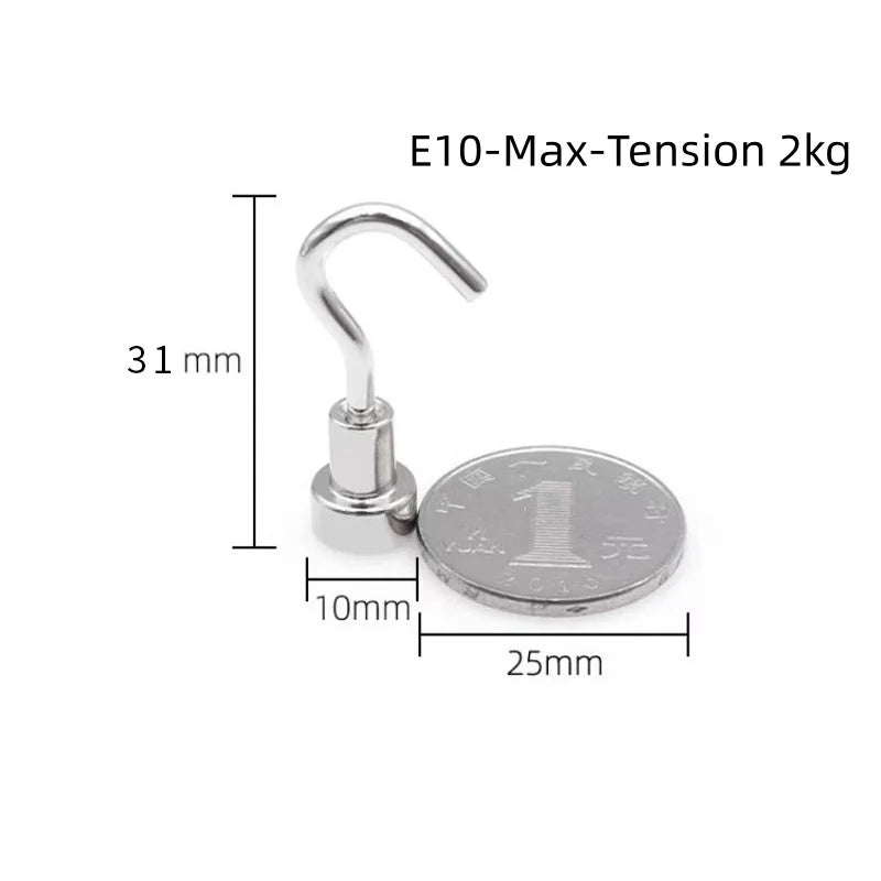 10PCS Strong Magnet Hooks Multi-Purpose Storage Hooks Home Kitchen Bar Storage Hooks Key Storage Hooks Bathroom Hangers