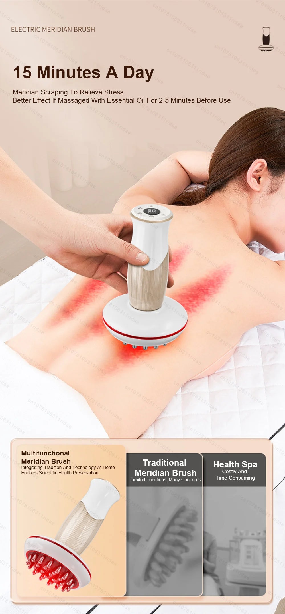 Electric Meridian Brush Full Body Universal Abdominal Massager Abdominal Rubber Scraping Artifact Shoulder Neck Thin