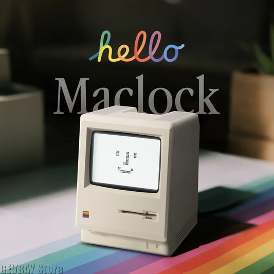 Maclock Retro Alarm Clock Creative Wake Up Artifact Students Desktop Decor Electronic Clock Computer Keyboard Accessories Gift