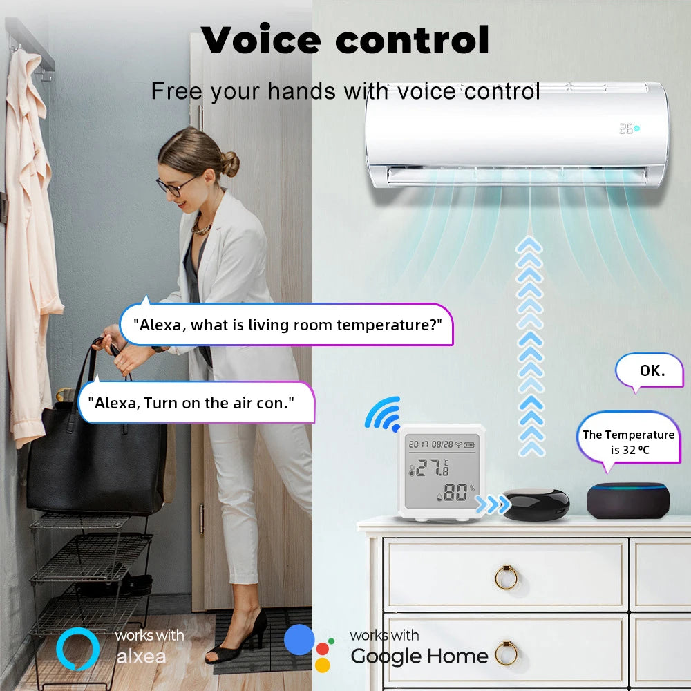tuya ZigBee Intelligent Temperature and Humidity Sensor Digital Remote Control Intelligent Temperature and Humidity Sensor Detec