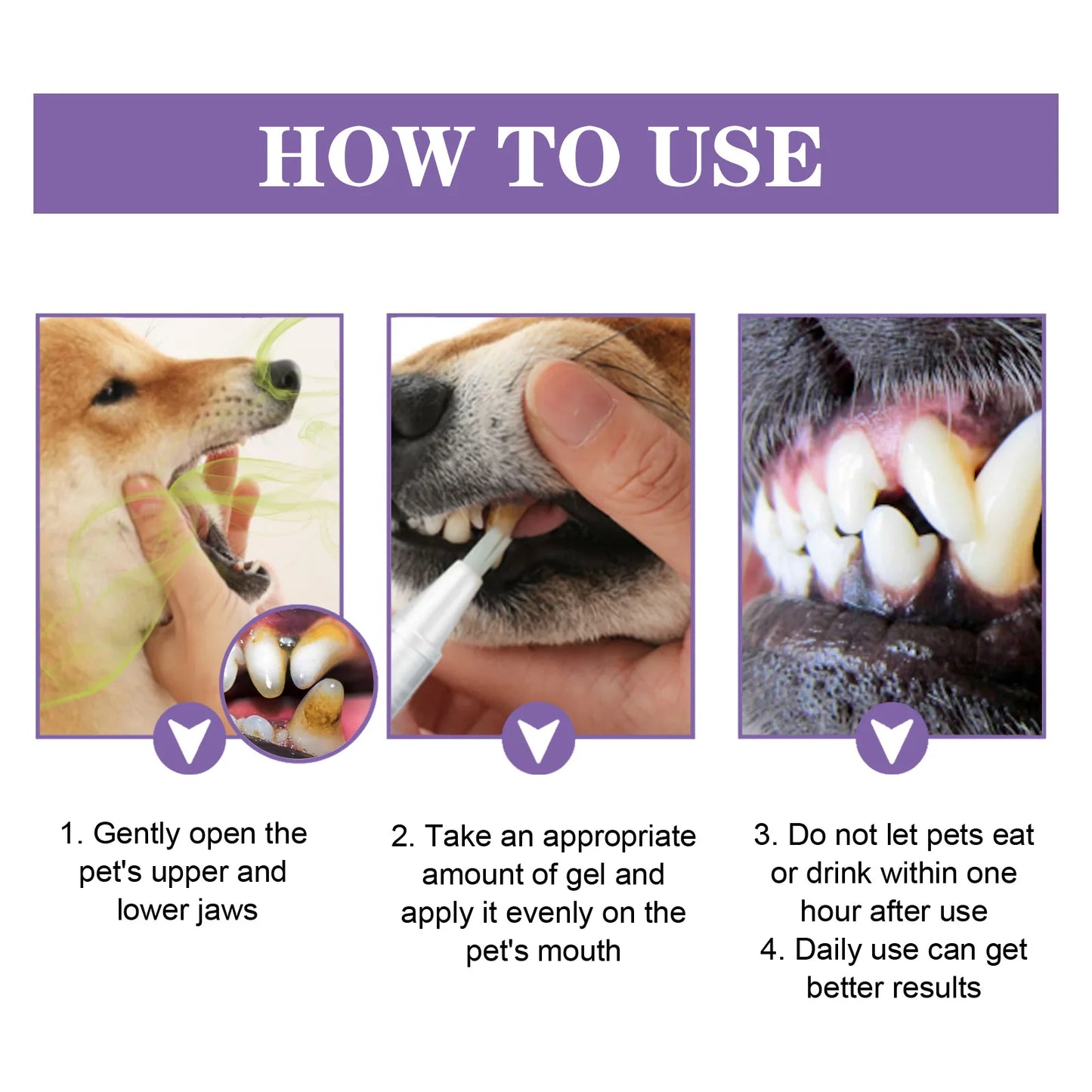 Pet Oral Repair Gel Puppy Tartar Removal Odor Eliminator Whiten Cats Dogs Teeth Stain Remover Gum Care Pet Teeth Cleaning Gel