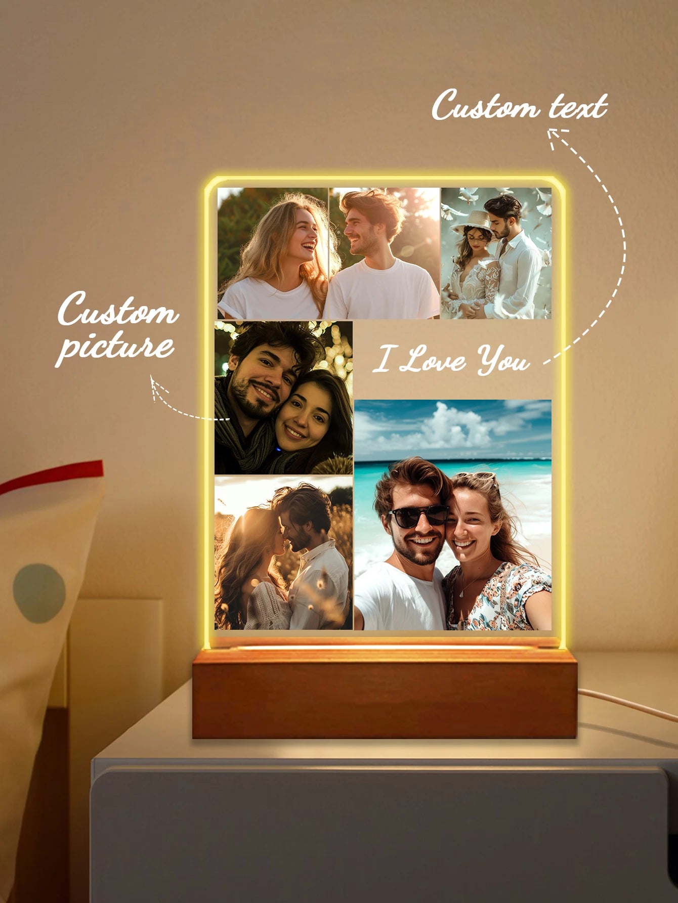 Personalized 3D Lamp Custom Photo/Text With Instagram Style 3D Led Lamp For Valentine's Day Wedding Anniversary Birthday 3D Lamp