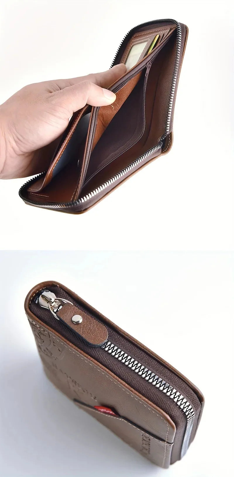 Trendy Splicing Fashion PU Retro Wax Oil Leather Short Style Men's Wallet Coin Short Style Men's Card Clip Wallet