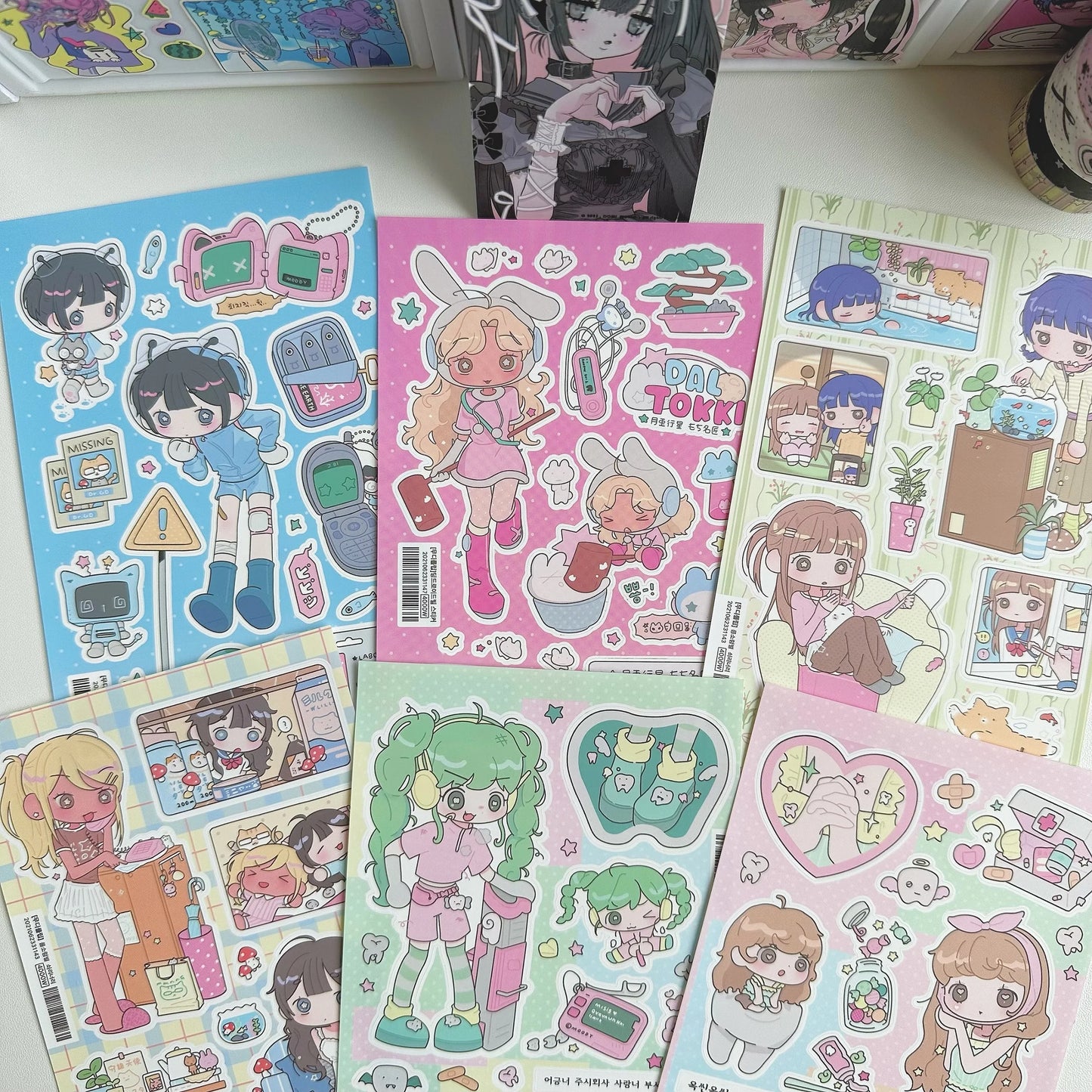 Korean Stickers Cute Sweet Cool Japanese Shibuya Girl Stickers Kawaii Character Stickers Handbook Diary Scrapbook DIY Stickers